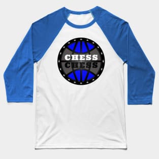 Chess Logo in Black, White and Blue Baseball T-Shirt